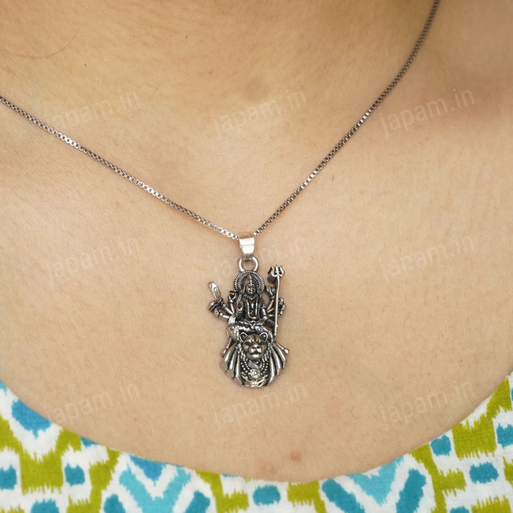 Oxi Silver Maa Durgeshwari Necklace