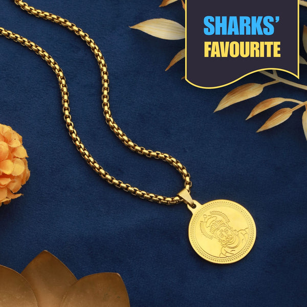 24K Gold Plated Hanuman Ji Coin Necklace