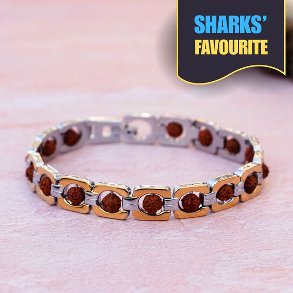 Gold Plated DuoTone Rudraksha Bracelet