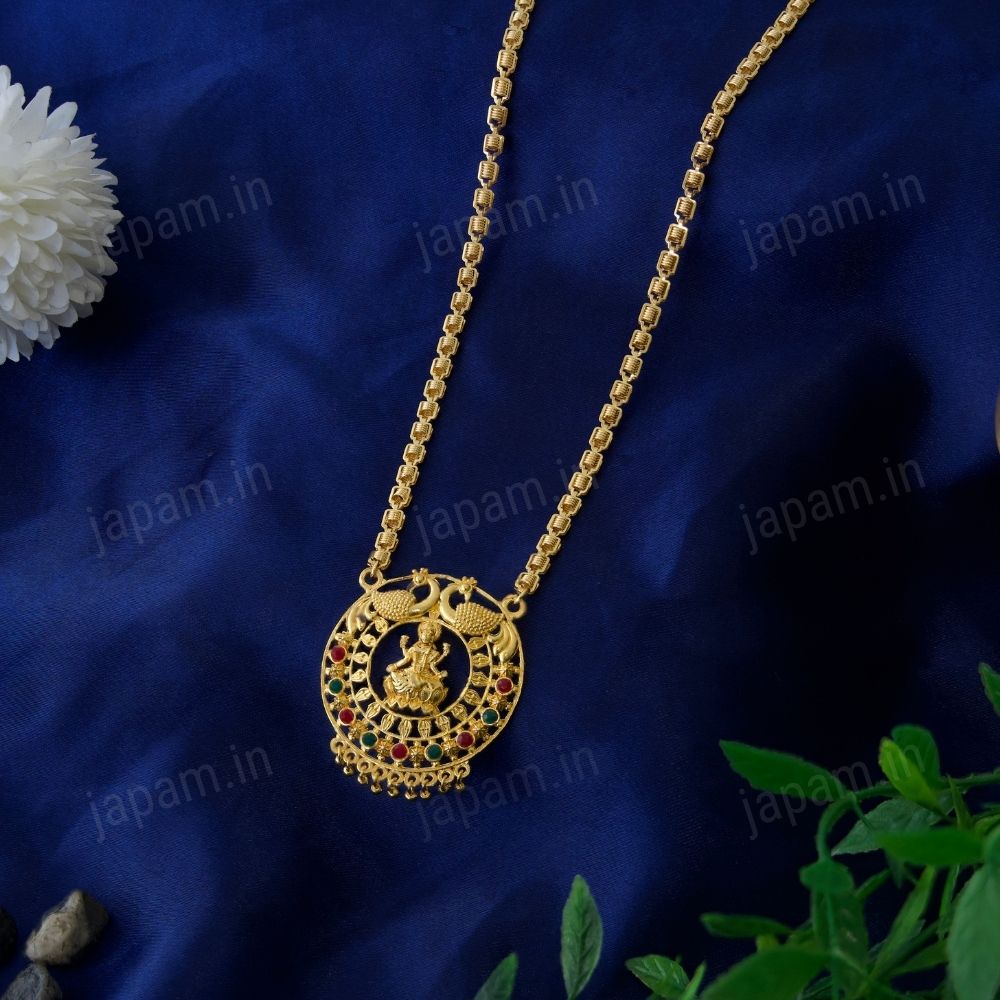 Gold Plated Lakshmi Ji Peacock Necklace