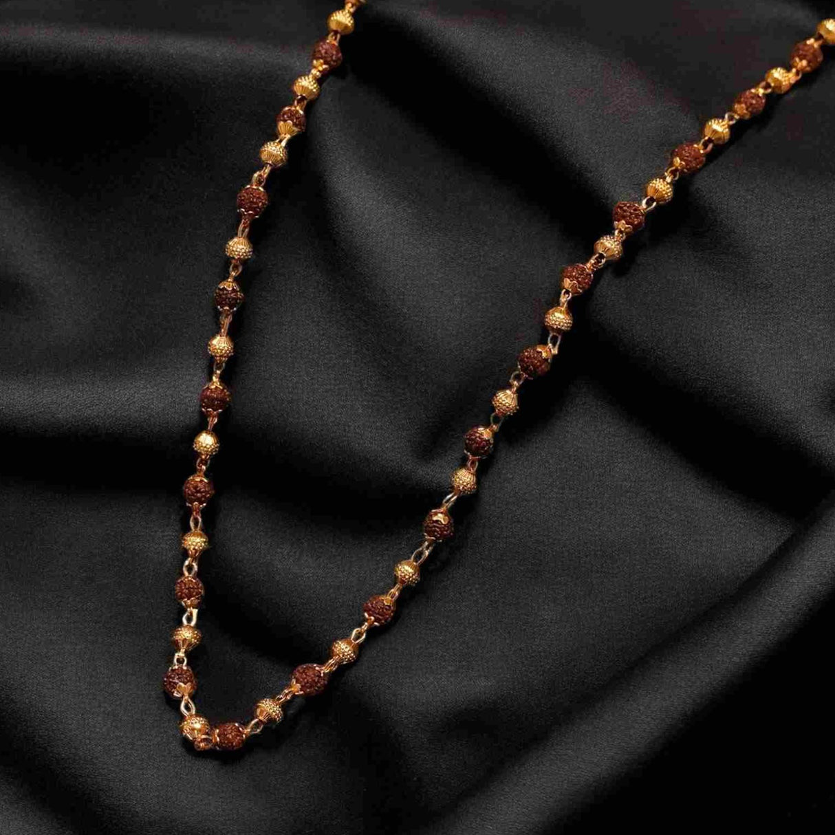 Gold Plated Divine Aura Rudraksha Mala for Women - 39 Beads