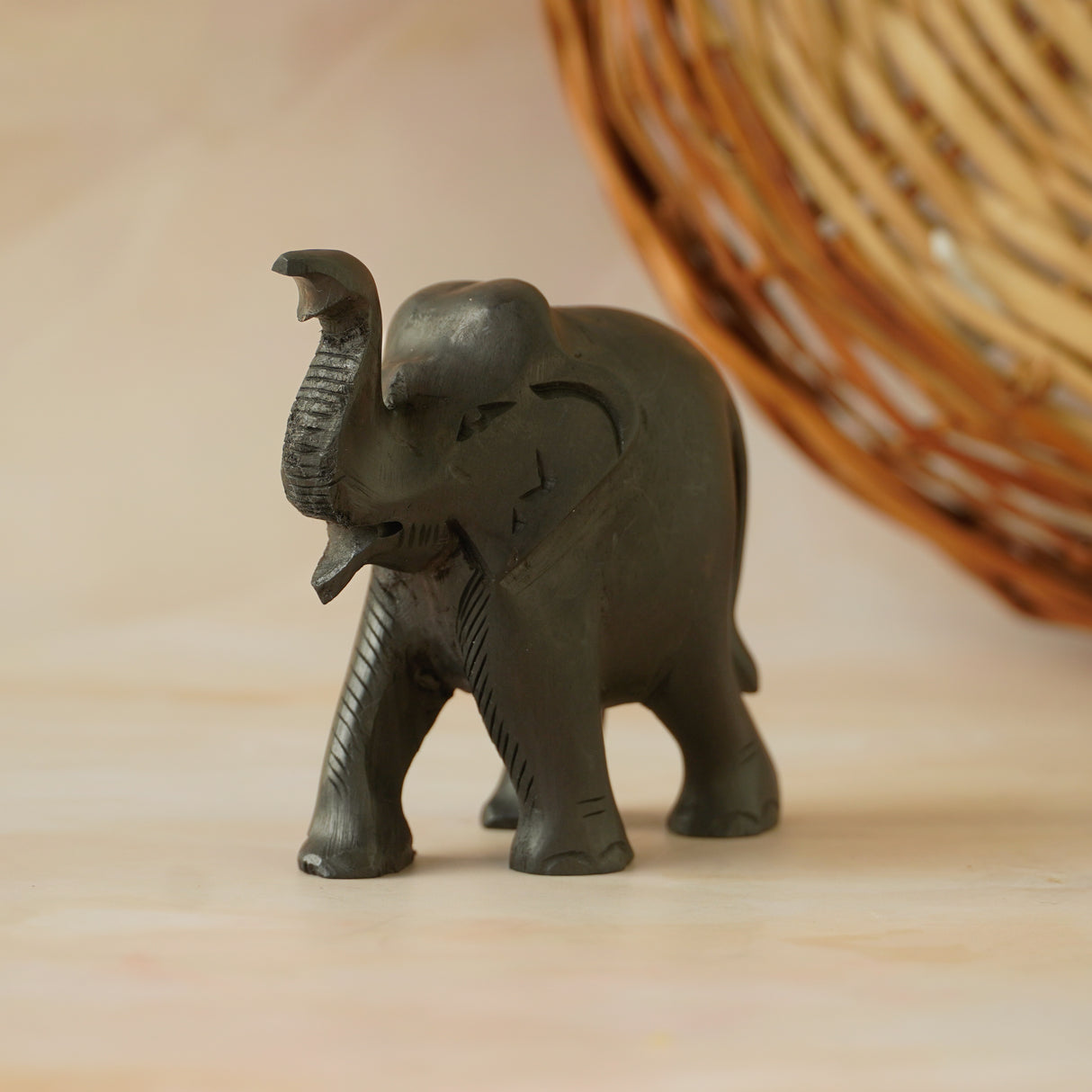 Hand Carved Karungali Elephant
