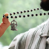 Silver Plated Karungali Necklace with Murugan Pendant