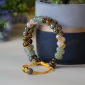 Money Magnet Double Fusion Tie-Up Band with Pyrite, Tiger Eye, Citrine & Aventurine Beads