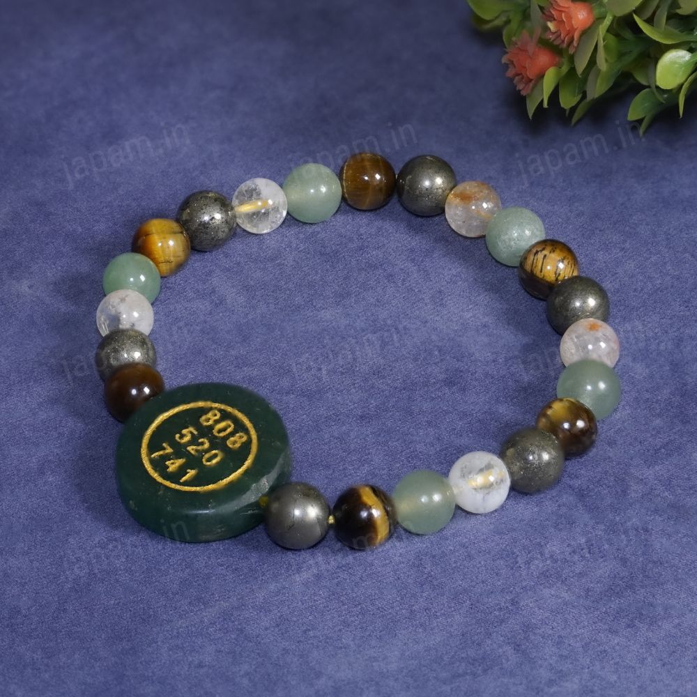 Money Magnet Fusion Bracelet with Zibu Stone Pyrite, Tiger Eye