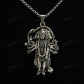 Silver Plated Panchmukhi Hanuman Ji Necklace