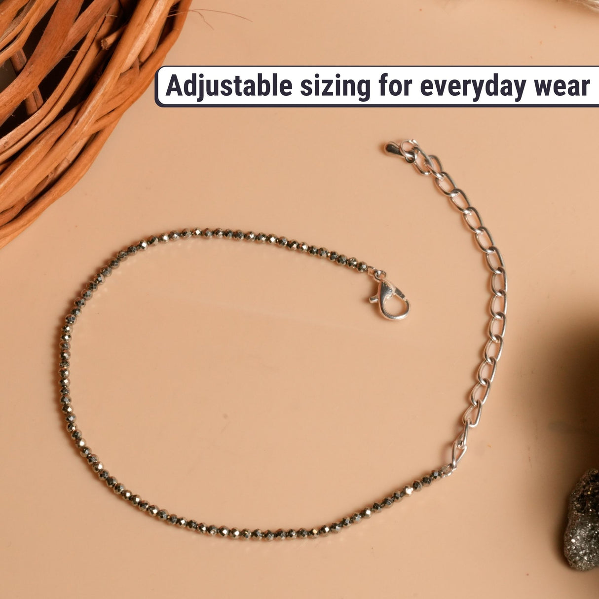 Dhanashree Pyrite Anklet