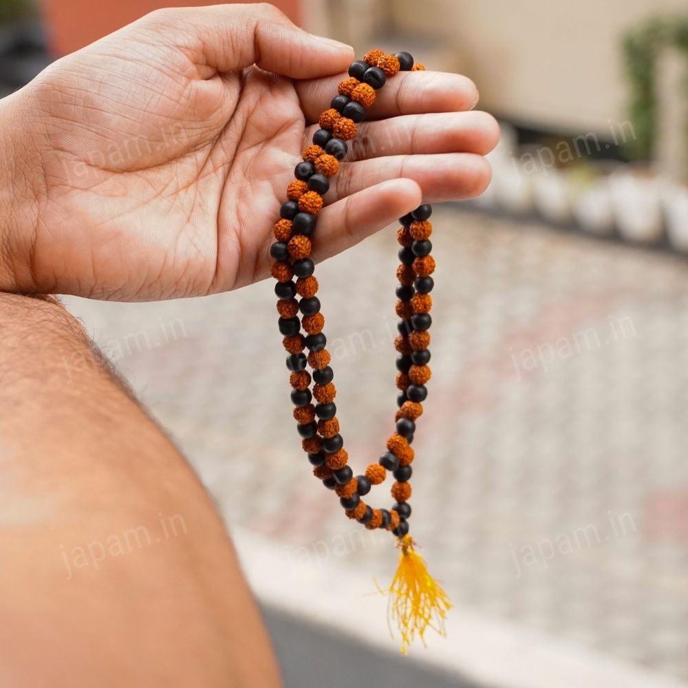 Divya Shakti Rudraksha Karungali Mala - 108+1 Beads