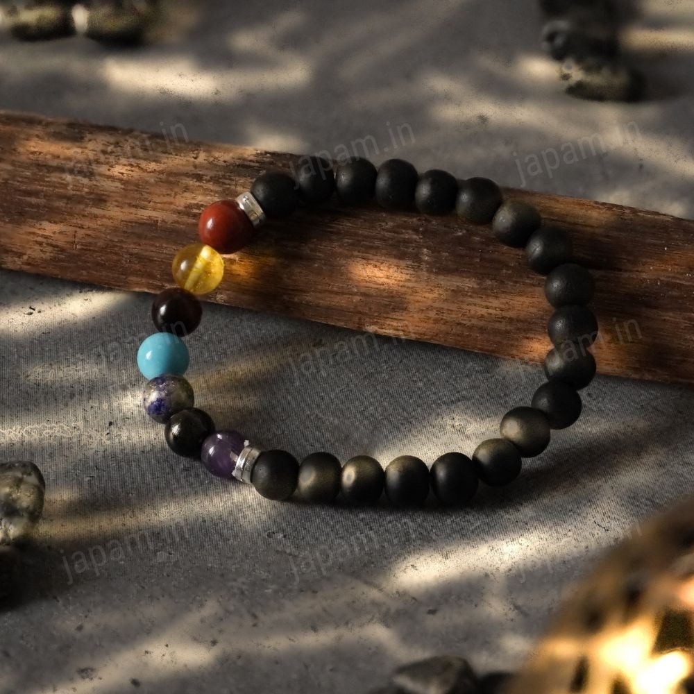 Karungali Band x Seven Chakra- Natural Ebony Wood