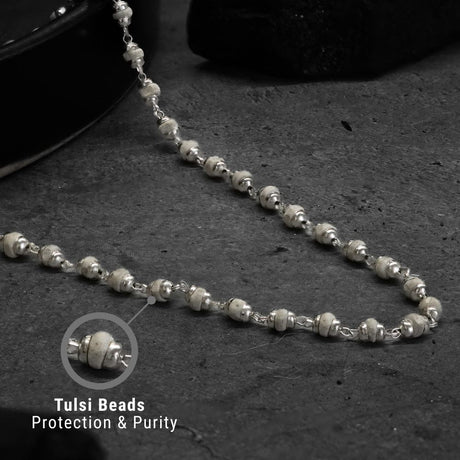 Silver Plated Tulsi Mala