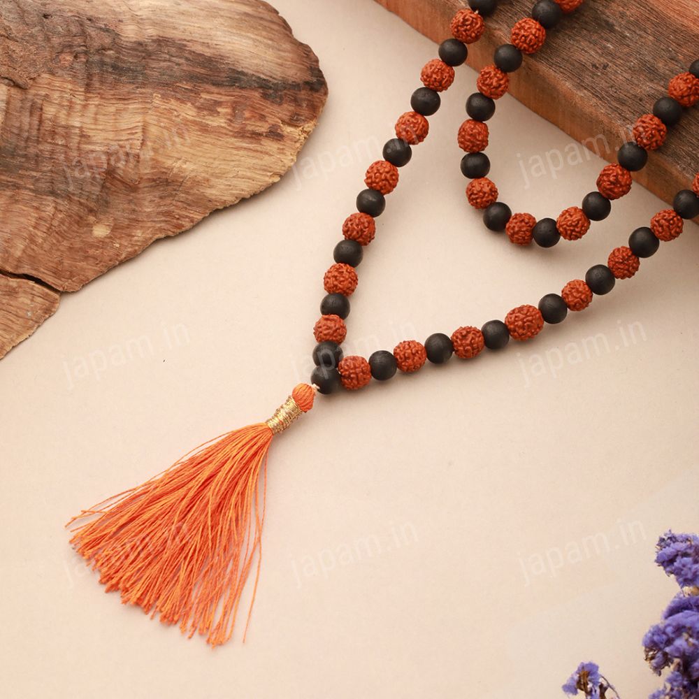 Divya Shakti Rudraksha Karungali Mala - 108+1 Beads