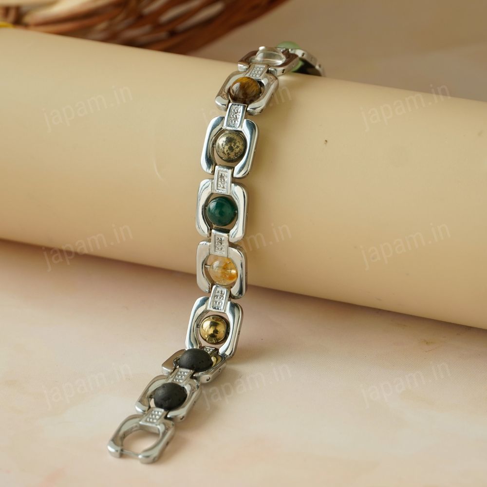 Silver Plated Dhanlabh Bracelet + Anklet Combo