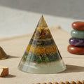 Money Magnet Conical Pyramid with Selenite Base