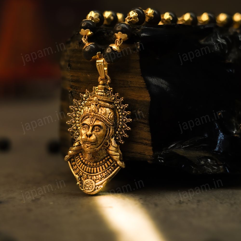 Gold Plated Bajrangbali Karungali Necklace