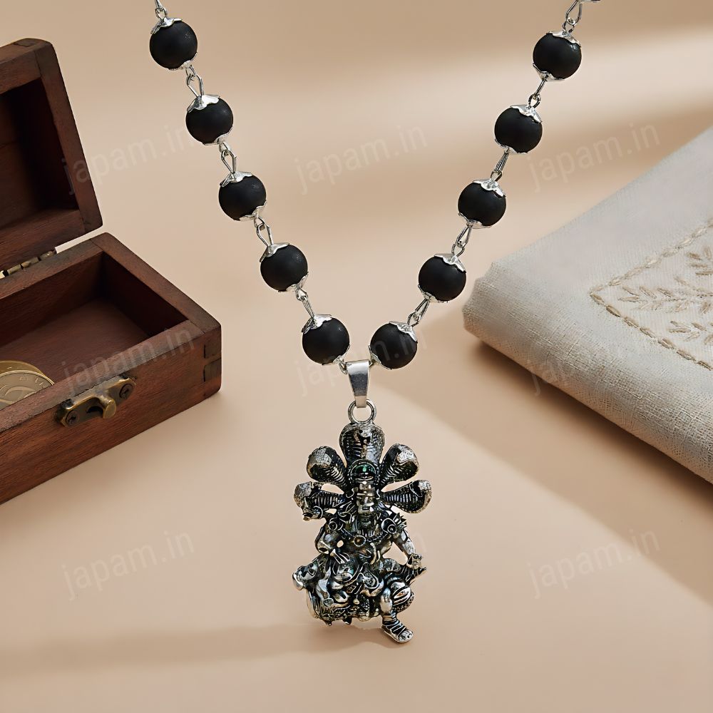 Silver Plated Narsimha Karungali Necklace