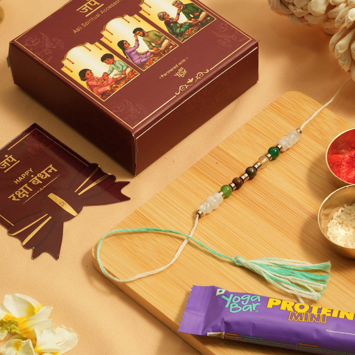 Minimal Dhanlabh Crystal Rakhi Box