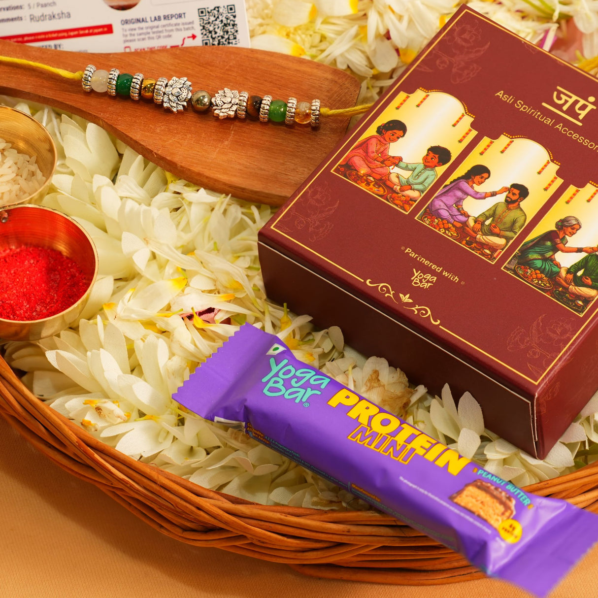 Lotus Dhanlabh Crystal Rakhi Box