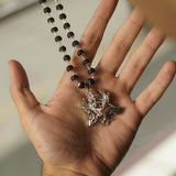 Silver Plated Shanmukha Karungali Necklace