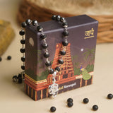 Silver Plated Karungali Necklace with Shiv Parivar Pendant